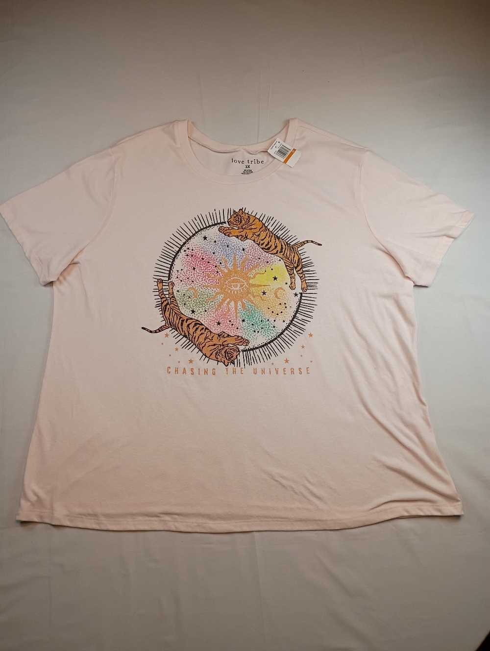 #1109 Love Tribe  Graphic Tee Tigers Celestial Sun Moon Boho Oversized